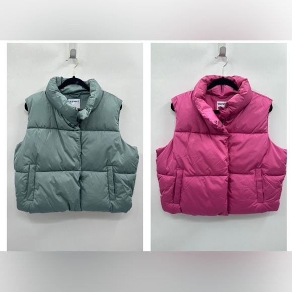 OLD NAVY LX2 boxy woman puffer gorpcore cropped athleisure activewear vest - Picture 2 of 13